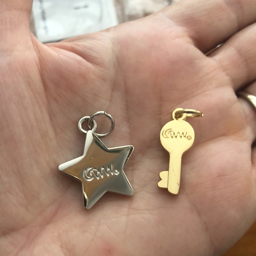 Weight Watchers Goal Pendants; Silver Star and Gold Key NWOT